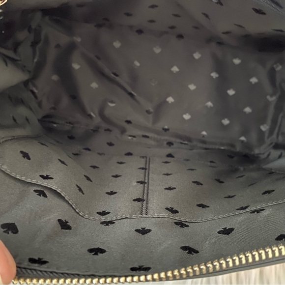 BNWT Kate Spade Black Embossed Leather Medium Dome Satchel w/ Crossbody Strap - Picture 7 of 9